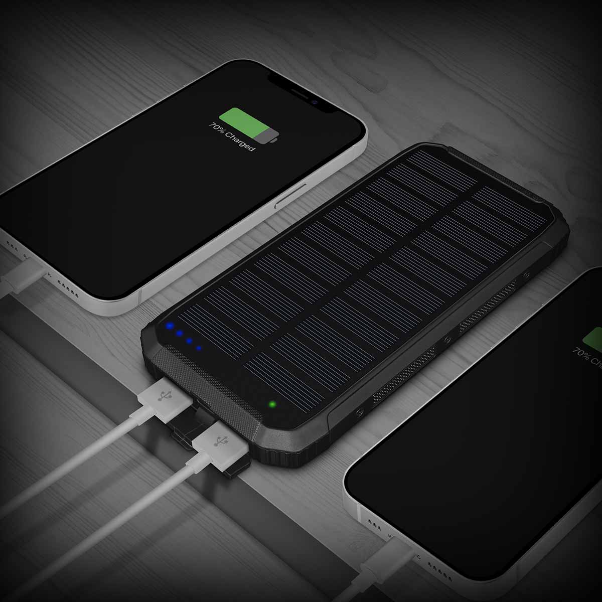 Podwójne wyjście USB-C i USB-A do ładowania wielu urządzeń