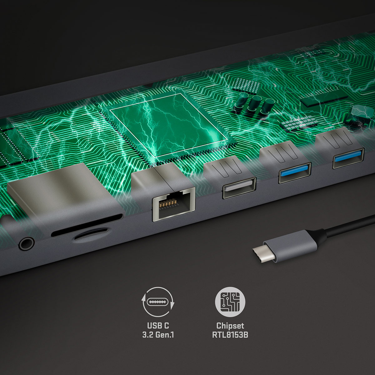 Prędkość dzięki USB-C 3.2 gen. 1 i smart chipsetowi